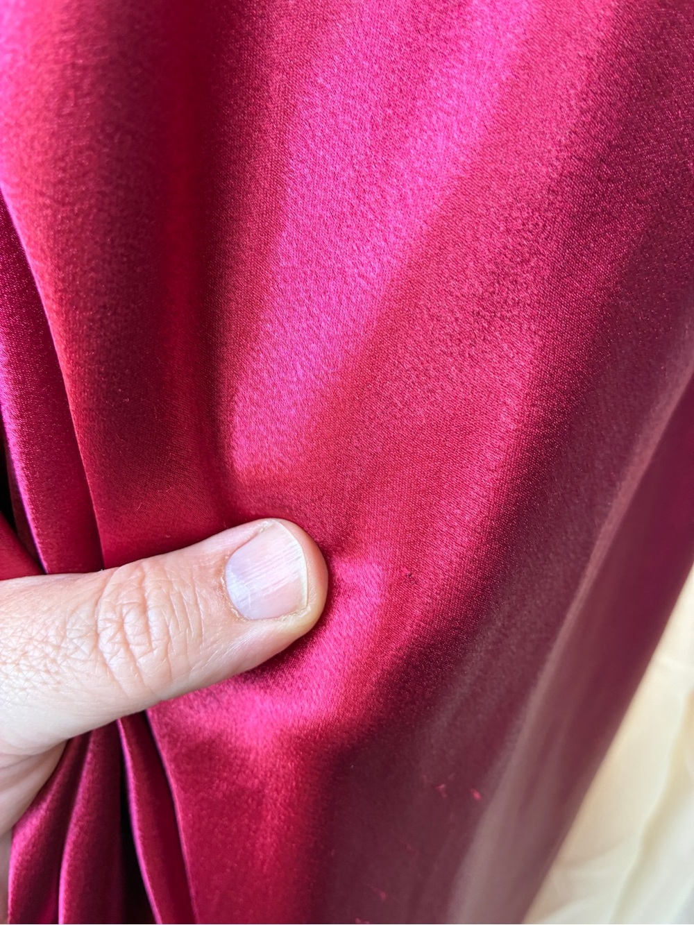 Vintage Handmade Large Red Satin Maxi Slip Dress - Picture 6 of 12